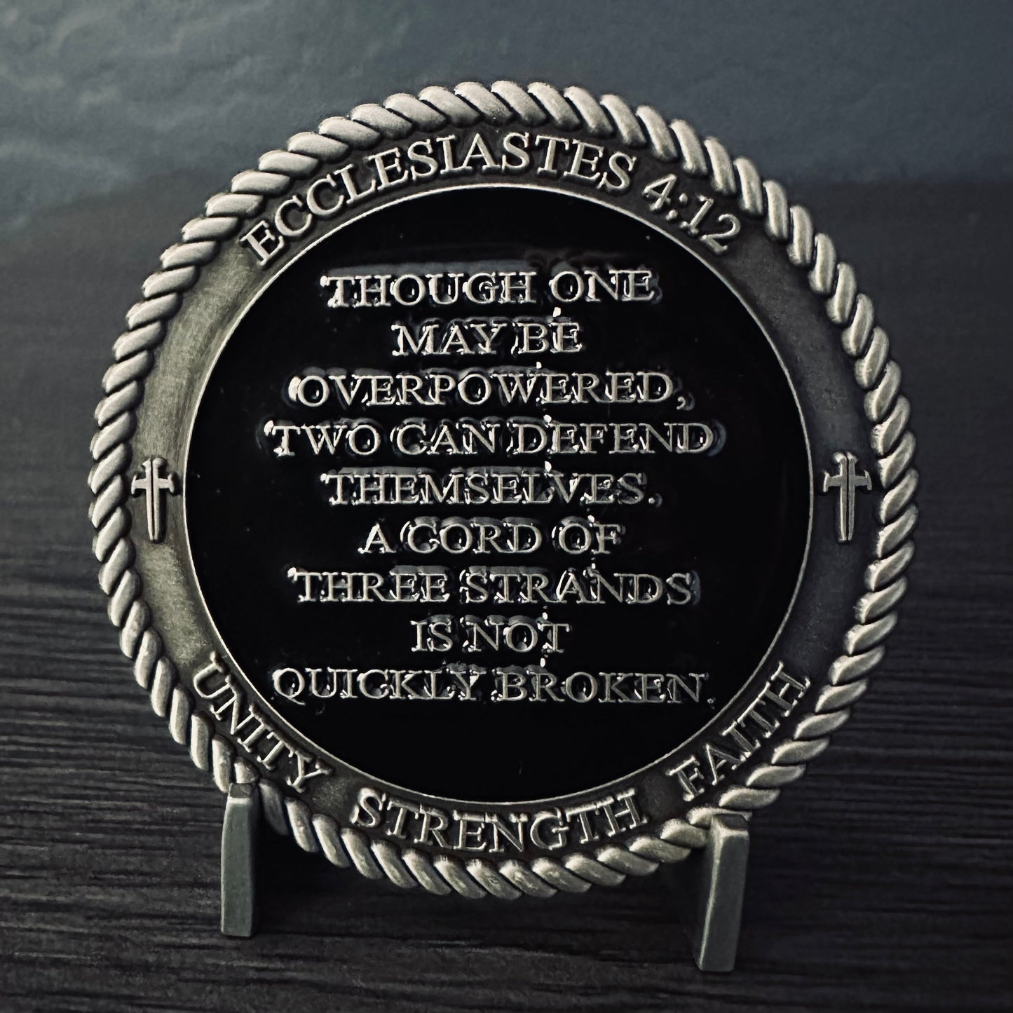Ecclesiastes 4:12 Three Cords Challenge Coin - 2.25 inch