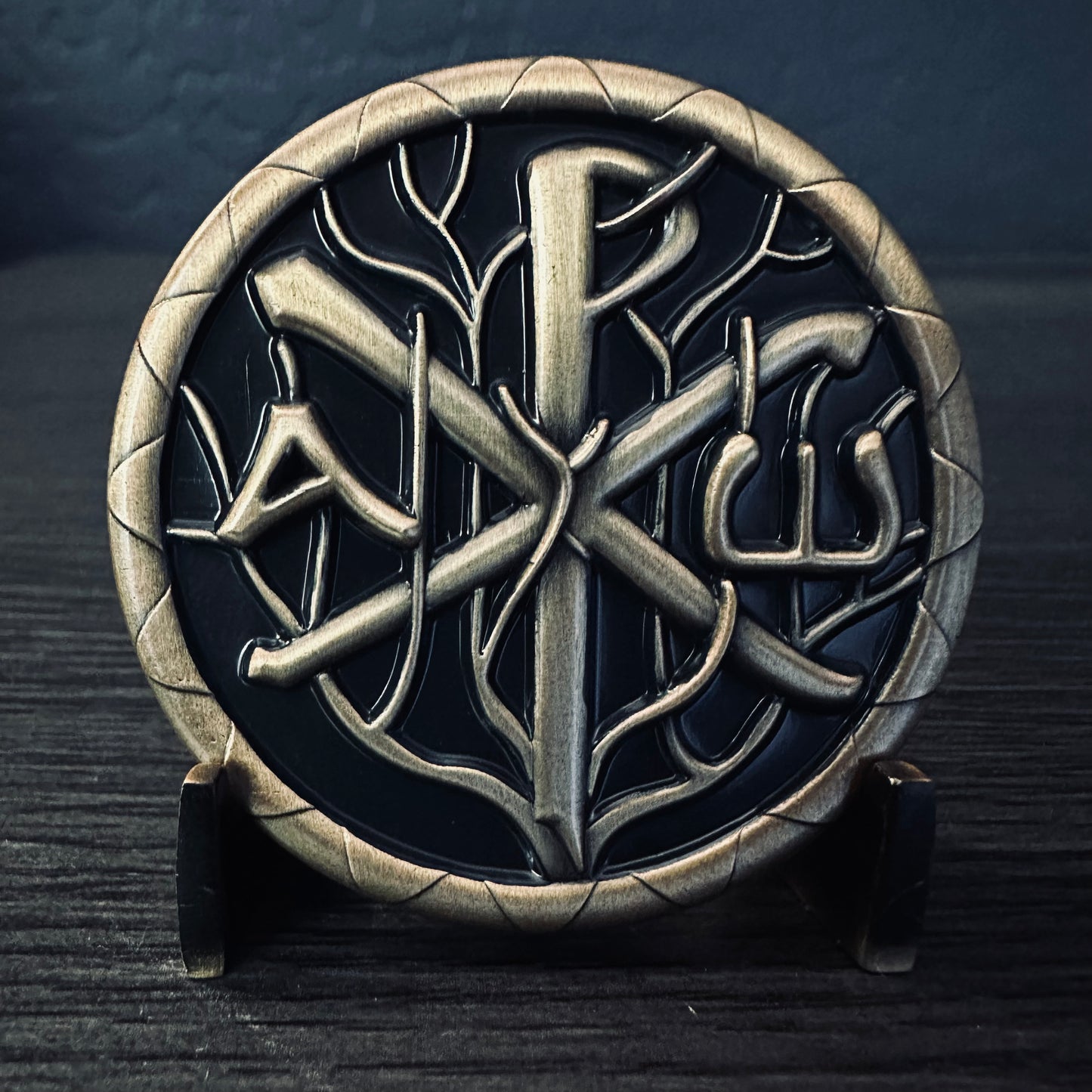 Matthew 6:33 Chi Rho Compass Challenge Coin 2.0 inch