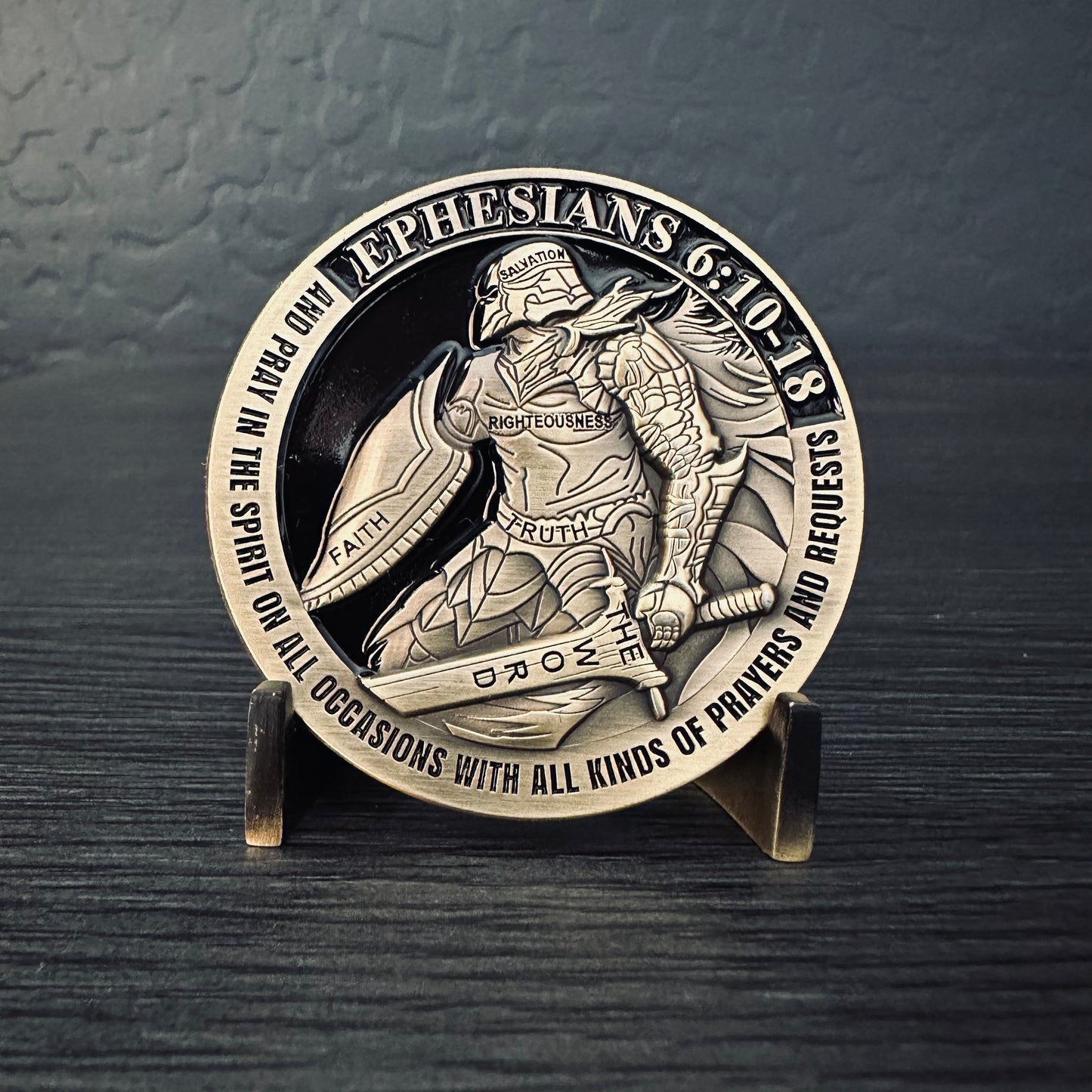 Coin Stand - Antique Gold with TNC Logo