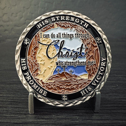 Philippians 4:13 Challenge Coin 2.0 inch