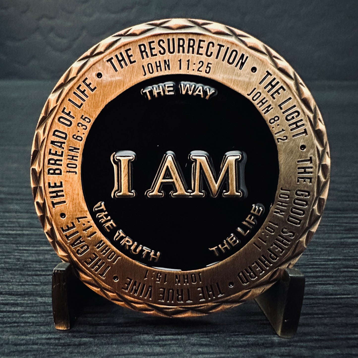Baptism Challenge Coin for Him - Jesus I AM Statements 2.0 inch