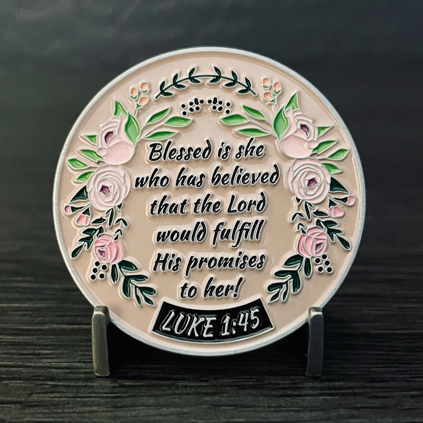Luke 1:45 Challenge Coin 2.0 inch