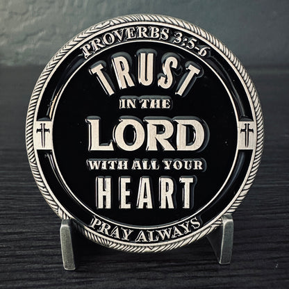 Proverbs 3:5-6 Challenge Coin