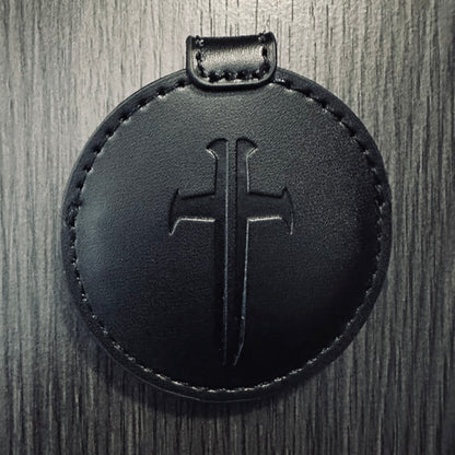 Black Leather TNC Logo Coin Sleeve with Button Closure For Our 2.25 in Challenge Coins