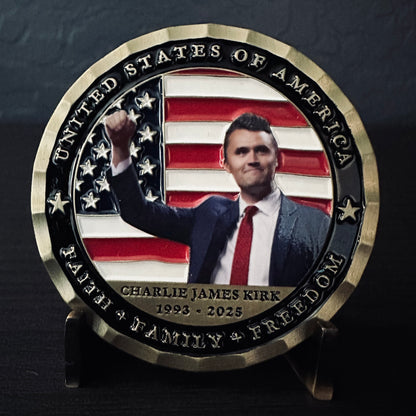 Charlie Kirk Commemorative Coin - Antique Gold 2.25 inch