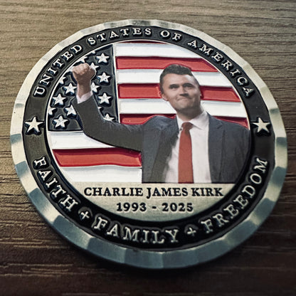 Charlie Kirk Commemorative Coin - Antique Silver 2.25 inch