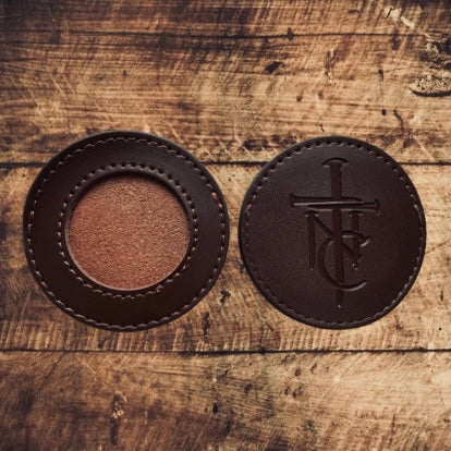 TNC Logo Brown Leather Coin Sleeve