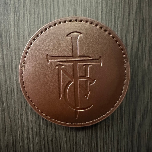 TNC Logo Brown Leather Coin Sleeve