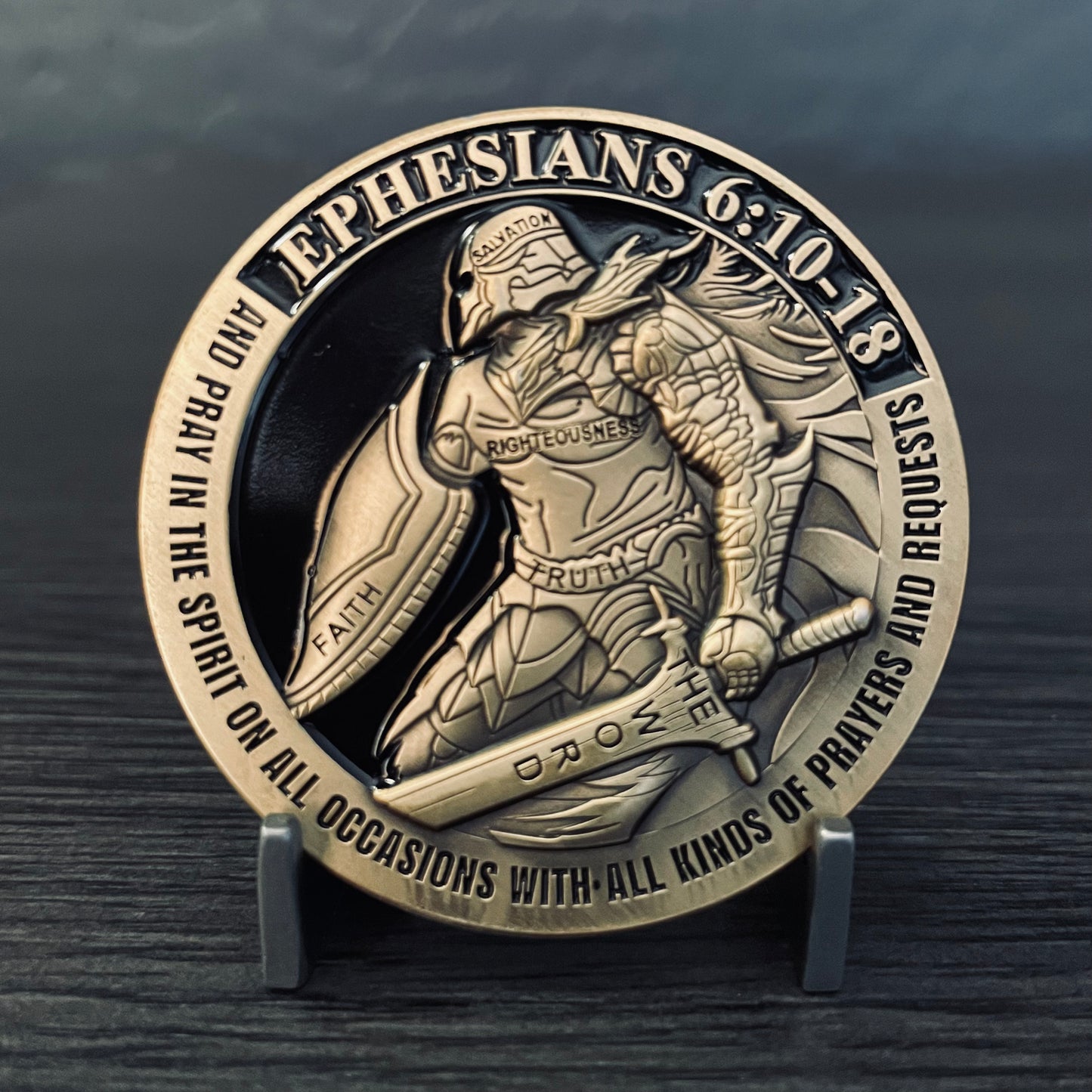 Ephesians Prayer Warrior Challenge Coin